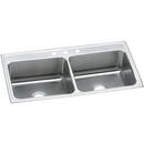 43 x 22 in. 1 Hole Stainless Steel Double Bowl Drop-in Kitchen Sink in Lustrous Satin