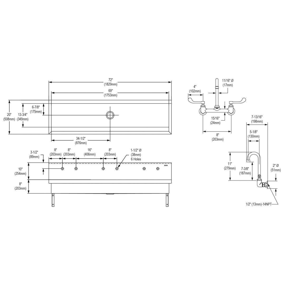 Elkay Satin Stainless Steel Wash Sink Complete 