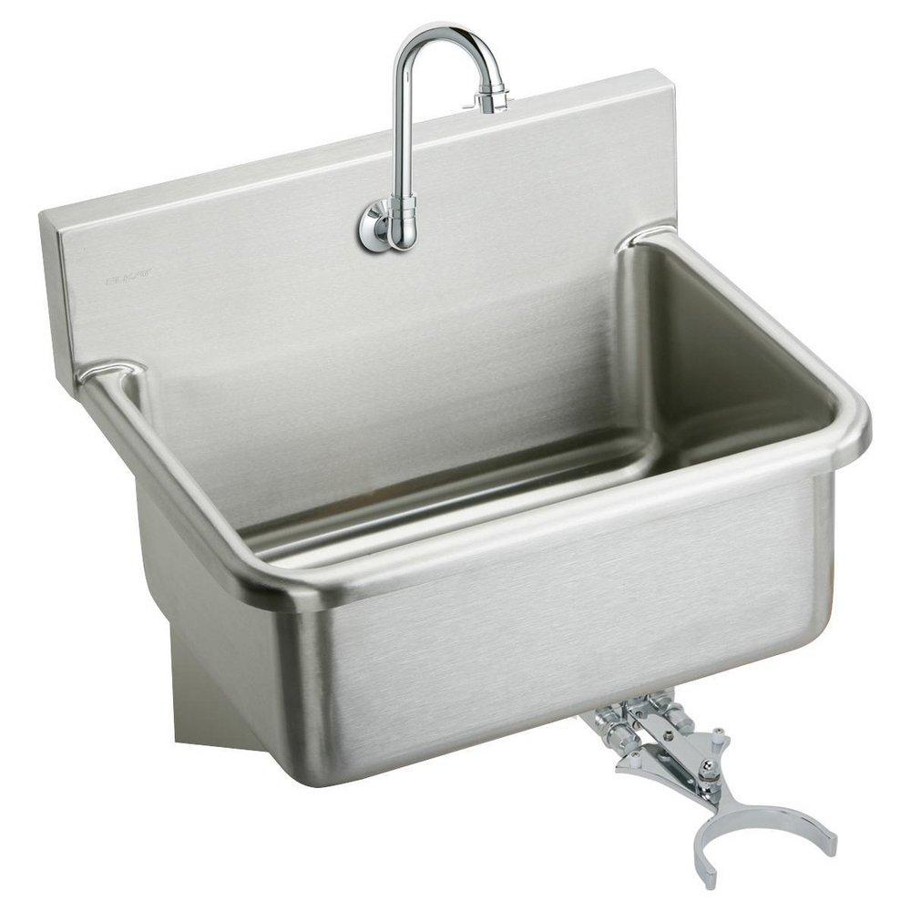Elkay Buffed Satin 25 x 19-1/2 x 24-3/8 in. Wall Mount Healthcare Sink 