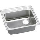3-Hole 1-Bowl Top Mount Kitchen Sink with Rear Right Drain in Luster Stainless Steel