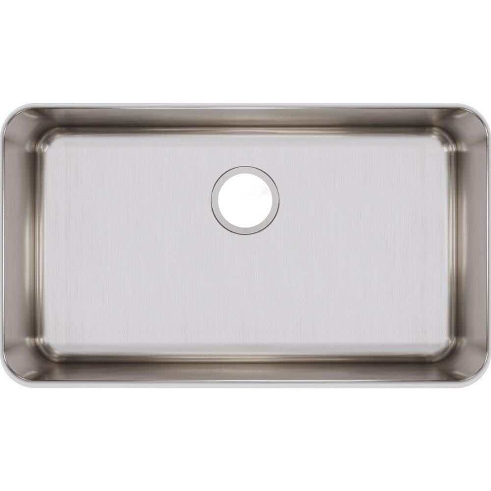 Elkay Lustrous Satin 30-1/2 x 18-1/2 in. No Hole Stainless Steel Single Bowl Undermount Kitchen Sink 