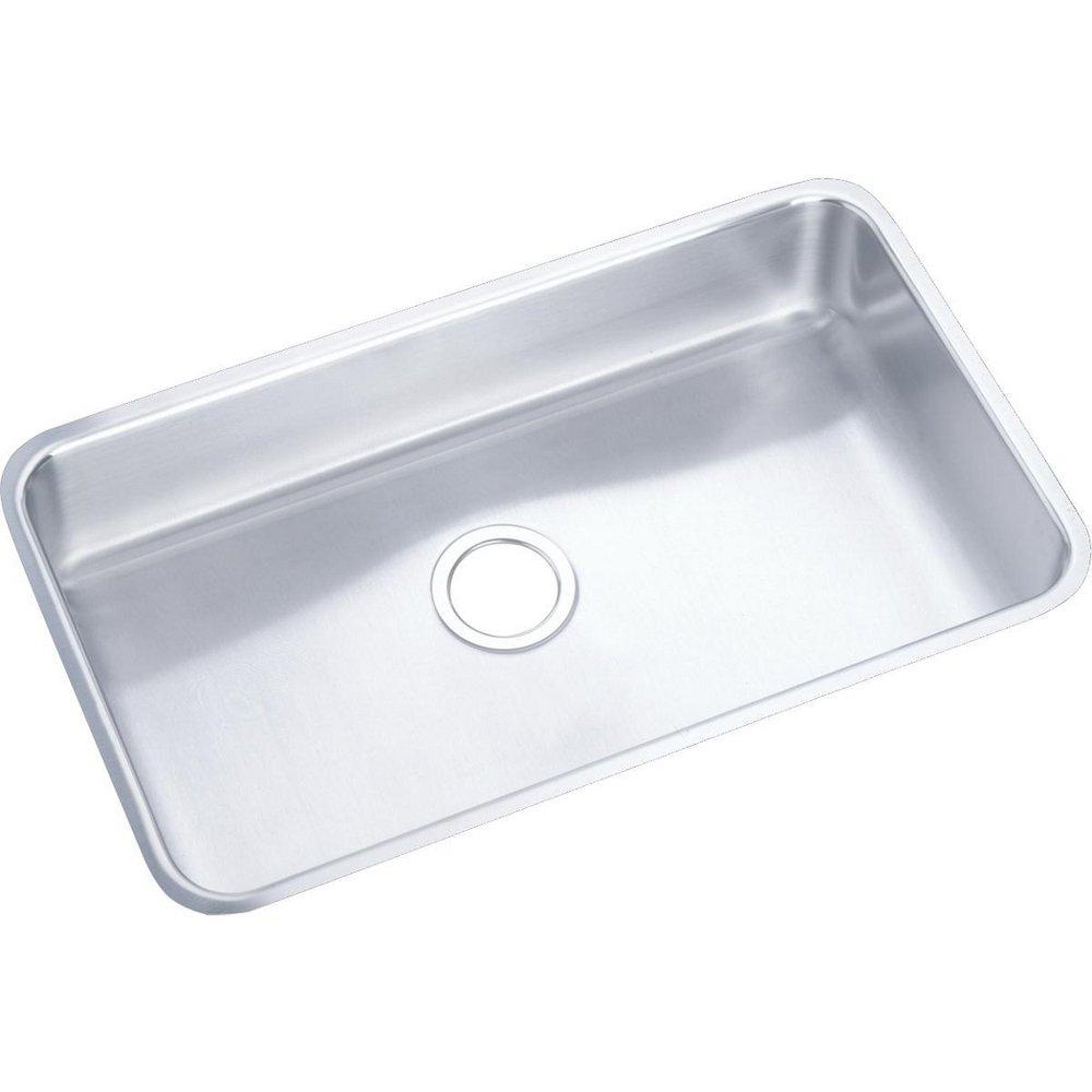 Elkay Lustrous Satin 30-1/2 x 18-1/2 in. No Hole Stainless Steel Single Bowl Undermount Kitchen Sink 
