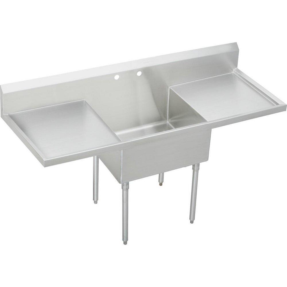 Elkay Buffed Satin Floor Mount Scullery Sink with Drainboard 