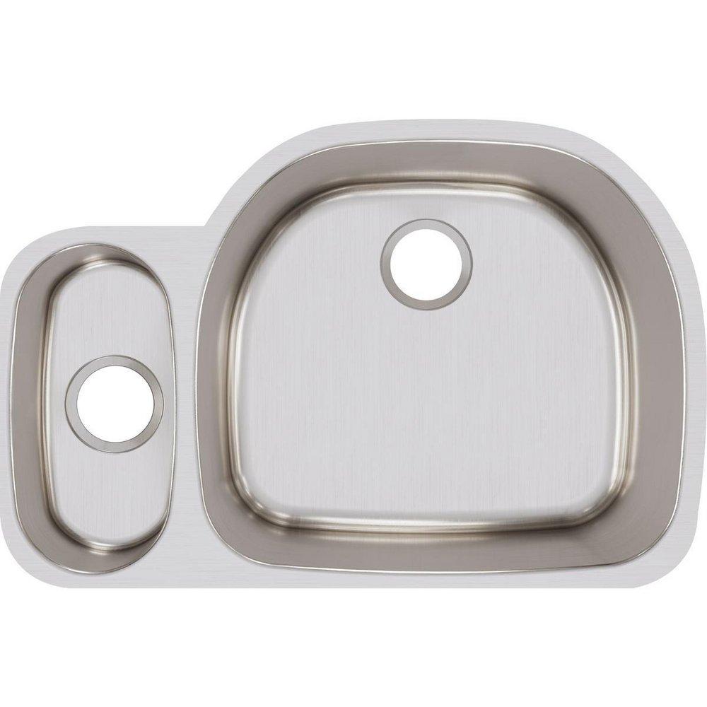 Elkay Lustrous Satin 31-1/2 x 21-1/8 in. No Hole Stainless Steel Double Bowl Undermount Kitchen Sink 