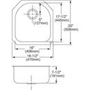 Elkay Lustrous Highlighted Satin 18-1/2 x 20 in. Undermount Stainless Steel Bar Sink 
