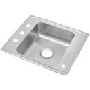 Elkay Lustrous Satin 25 x 22 in. 2-Hole 1-Bowl 304 Stainless Steel Top Mount and Drop-In Classroom Sink 