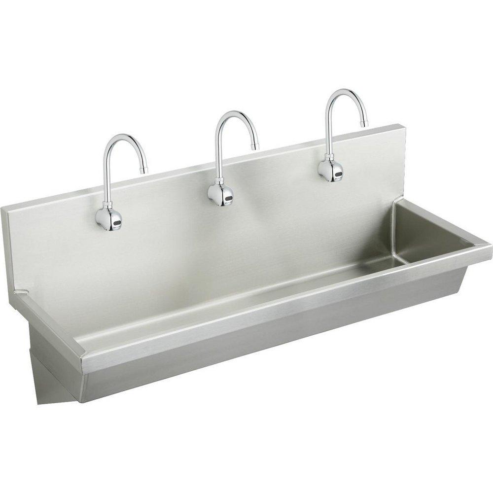 Elkay Buffed Satin 57 x 16-1/2 x 8 in. 1-Hole Stainless Steel Service Sink 
