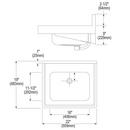 Elkay Buffed Satin 22 X 19 0 Hole Stainless Steel Wall Mount Lavatory BUSA 