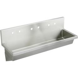 6-Hole Wall Mount Handwash Sink in Buffed Satin