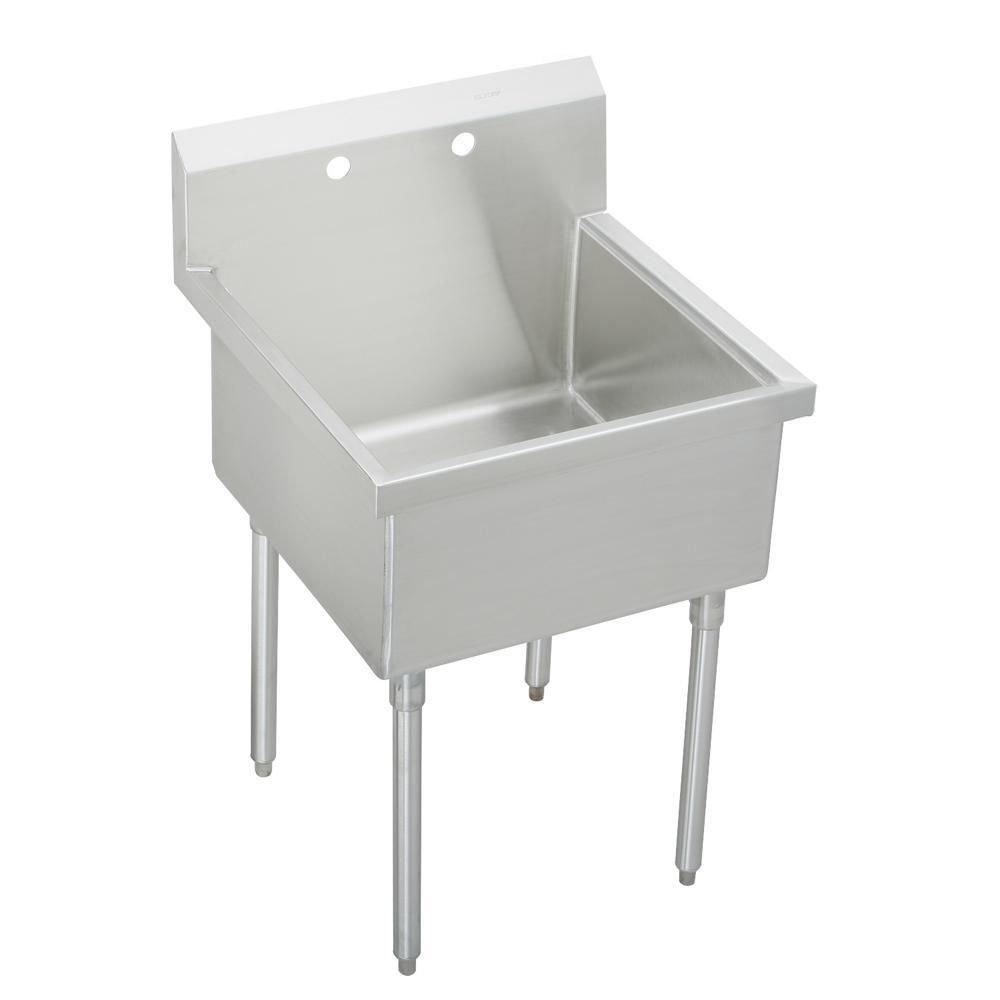 Elkay Buffed Satin Floor Mount Freestanding Kitchen Sink 