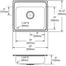 Elkay Buffed Satin Floor Mount Freestanding Kitchen Sink 