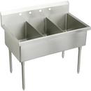 2-Hole 3-Bowl Floor Mount Commercial Scullery Sink