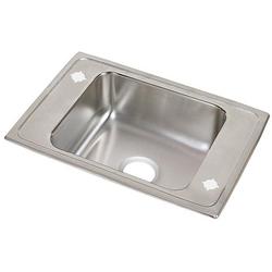 25 x 17 x 5-1/2 in. Drop-in Classroom Sink in Brushed Satin