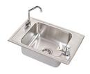 2-Hole 1-Basin Topmount Classroom Sink with Vandal-Resistant Faucet, Bubbler and Drain Fitting