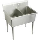 Elkay Buffed Satin 2-Basin Floor Mount Square Corner Scullery Sink 