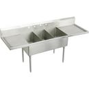 2-Hole Floor Mount Triple Compartment Scullery Sink