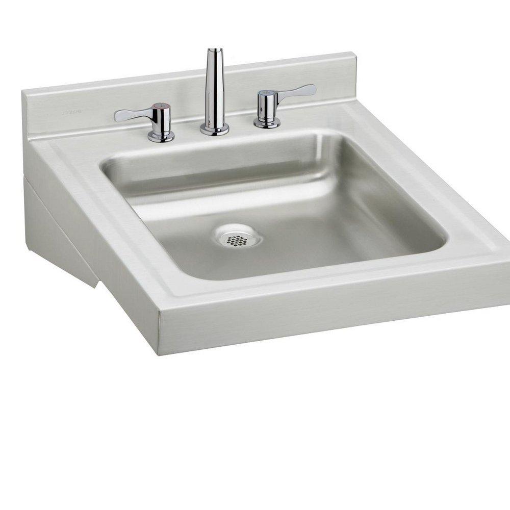 Elkay Lustrous Satin 3-Hole Wall Mount Lavatory Sink 