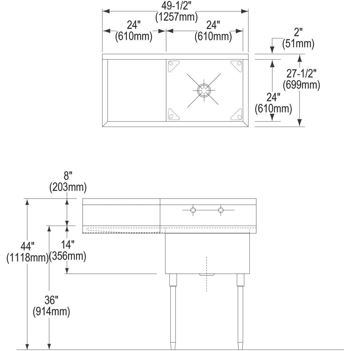 Elkay Lustrous Satin 3-Hole Wall Mount Lavatory Sink 