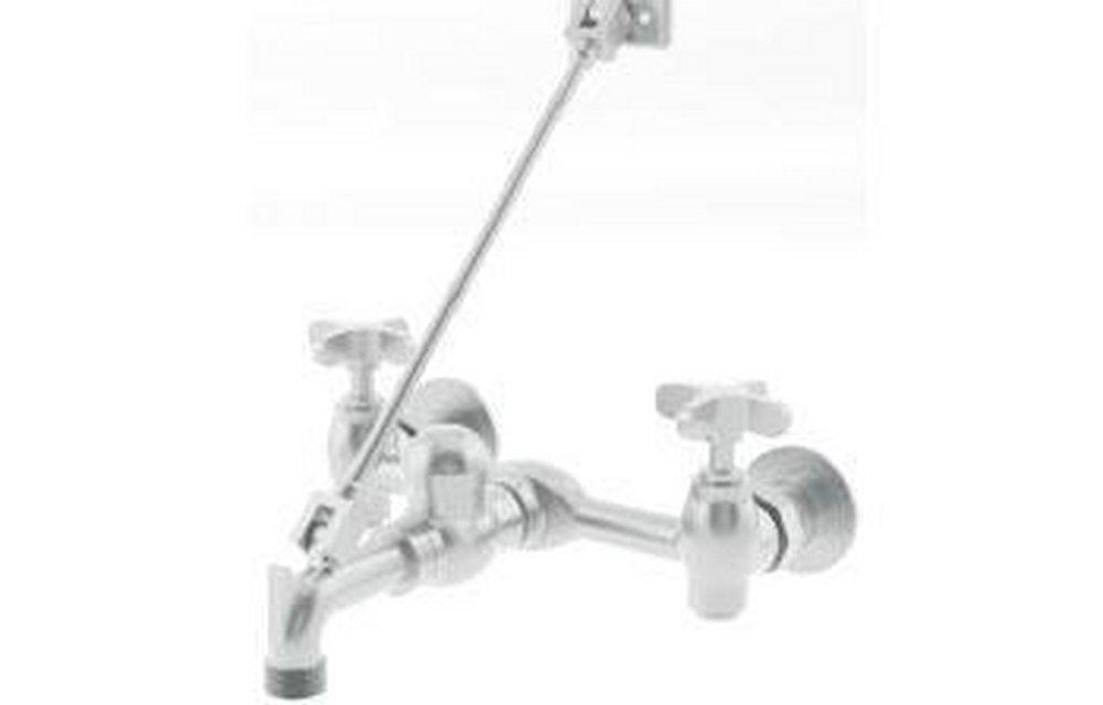 Acorn Engineering Rough Chrome Two Cross Handle Wall Mount Service Faucet 