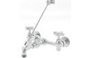 Two Cross Handle Wall Mount Service Faucet in Rough Chrome