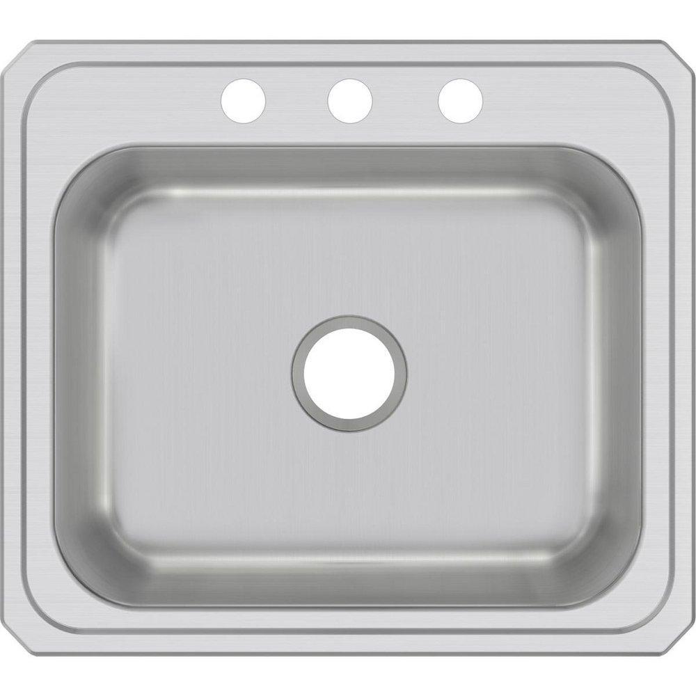 Elkay Brushed Satin 25 x 22 in. Stainless Steel Single Bowl Drop-in Kitchen Sink in Brushed Satin 