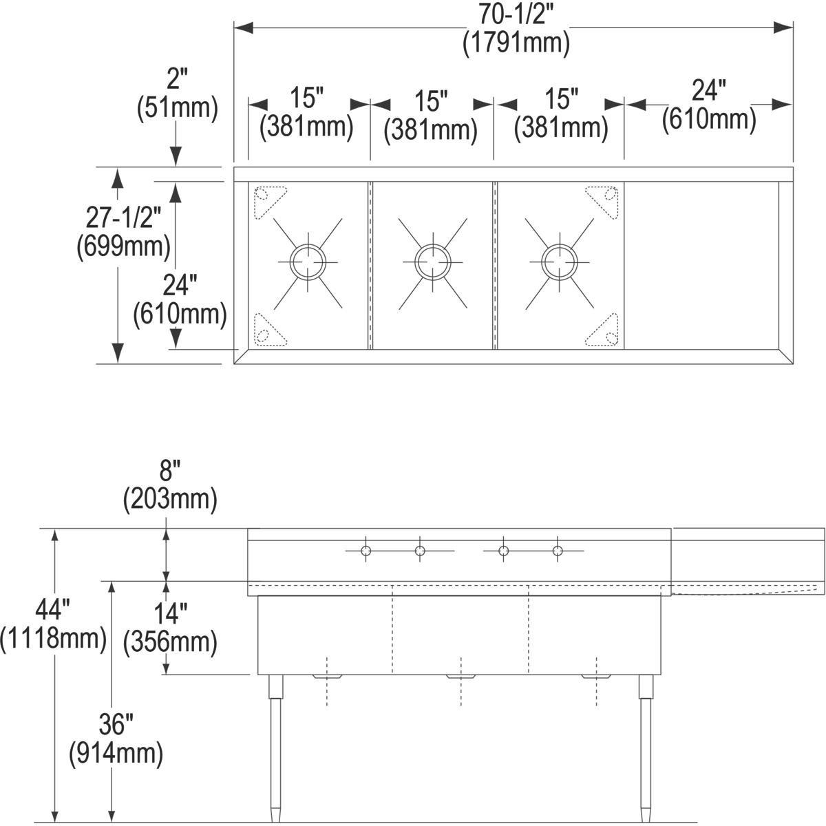 Elkay Brushed Satin 25 x 22 in. Stainless Steel Single Bowl Drop-in Kitchen Sink in Brushed Satin 