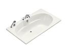 72 x 42 in. 78 gal 3-Wall Alcove Bathtub with Center Drain in White