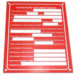 5 x 7 in. Aluminum Fire Sprinkler Sign
