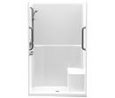Aquatic White 46 x 34-1/4 in. Alcove AcrylX&trade; Shower Unit with Center Drain and Left Corner Seat 