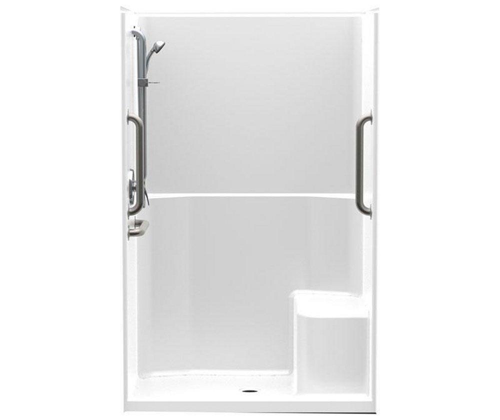 Aquatic White 46 x 34 in. ADA Shower with Right Seat 