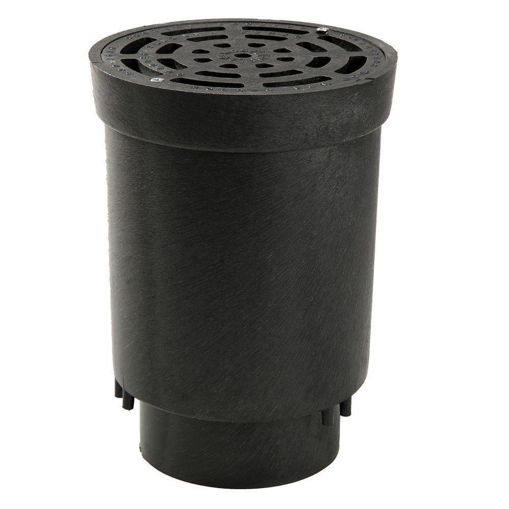 NDS Black 4 in. Schedule 40 Surface Drain Inlet with Grate 