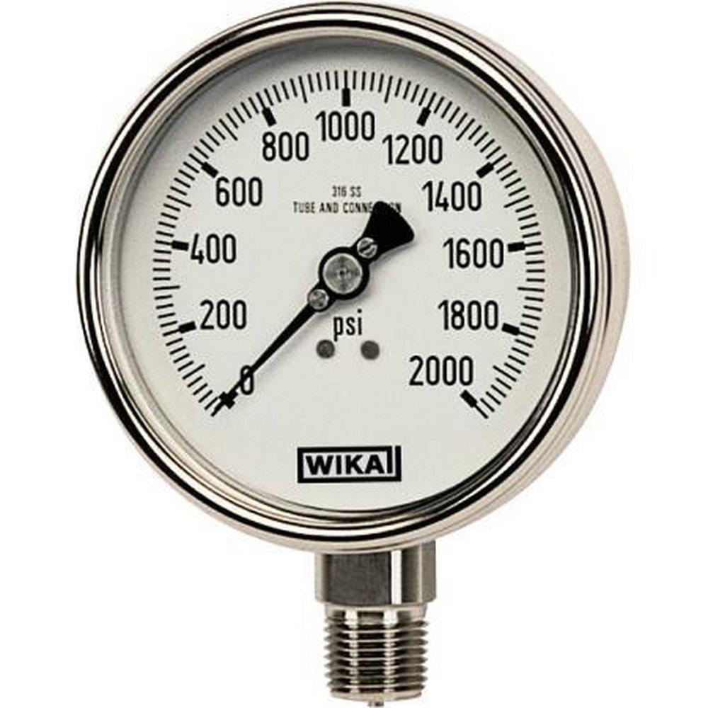 WIKA Black 4 in. Dry Pressure Gauge 
