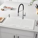 BLANCO White 33 x 22 in. 1 Hole Composite Double Bowl Dual Mount Kitchen Sink 