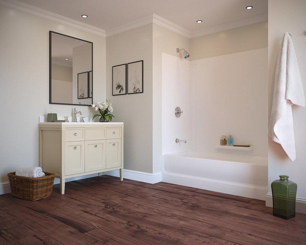 Swan Corporation White 61 x 61 in. Tub and Shower 