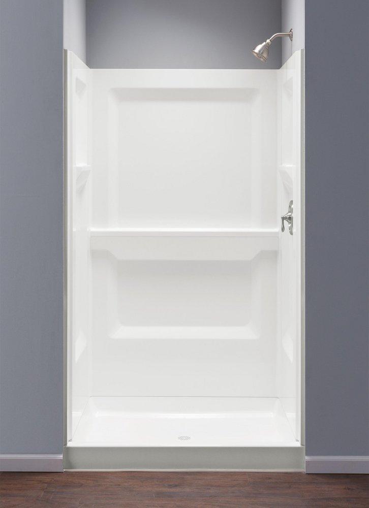 E.L. Mustee & Sons White 32 x 48 in. Shower Wall 