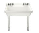 Single Bowl Faucet Wall Mount Laundry Sink  White
