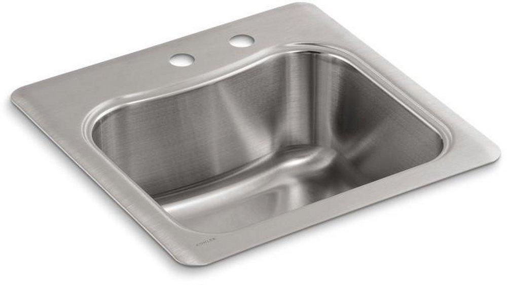 KOHLER Stainless Steel 20 x 20 in. 3 Hole Drop-in Stainless Steel Bar Sink 