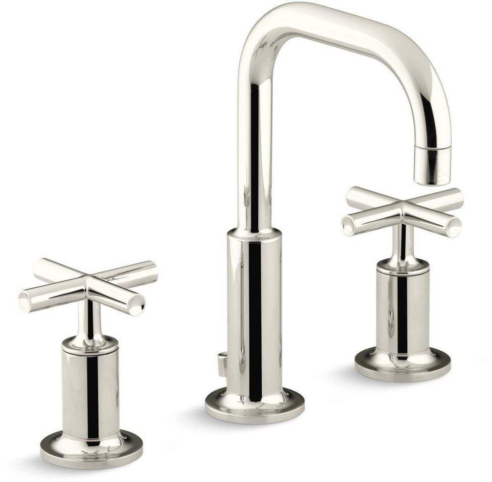 KOHLER Vibrant&reg; Polished Nickel Two Handle Widespread Bathroom Sink Faucet 