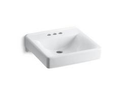 20 in. Wall Mount Rectangular Vitreous China Bathroom Sink in White