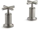 KOHLER Vibrant&reg; Brushed Nickel Deckmount High Flow Bath Valve Trim with Double Cross Handle 