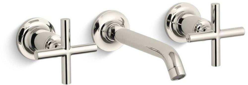 KOHLER Vibrant&reg; Polished Nickel Two Handle Widespread Bathroom Sink Faucet 