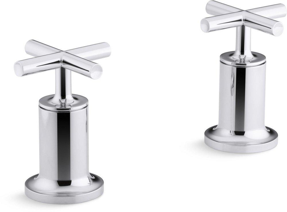 KOHLER Polished Chrome Deckmount High Flow Bath Valve Trim with Double Cross Handle 