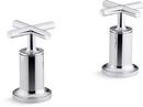 Deckmount High Flow Bath Valve Trim with Double Cross Handle in Polished Chrome