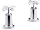 KOHLER Polished Chrome Deckmount High Flow Bath Valve Trim with Double Cross Handle 