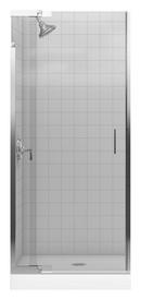 72 x 30-33 in. with 1/4 in. Thick Crystal Clear Glass Pivot Shower Door in Bright Silver