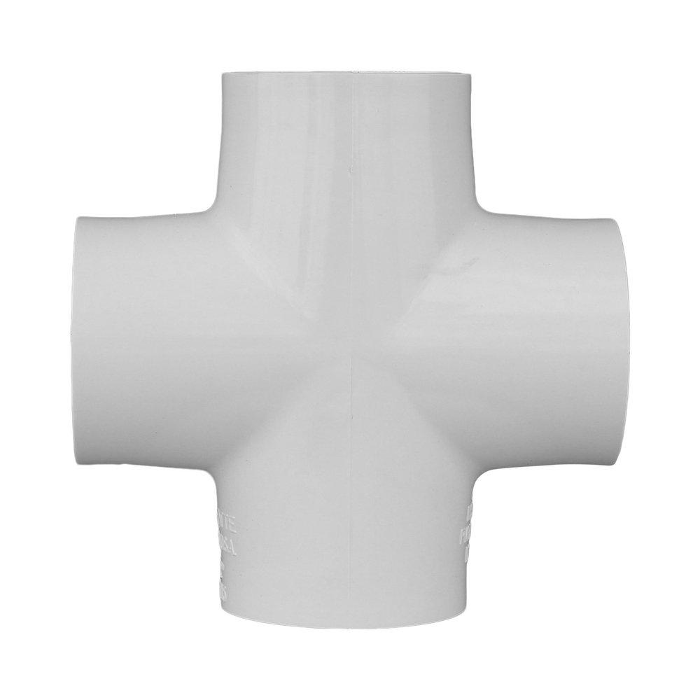White PVC Schedule 40 Cross Tee 