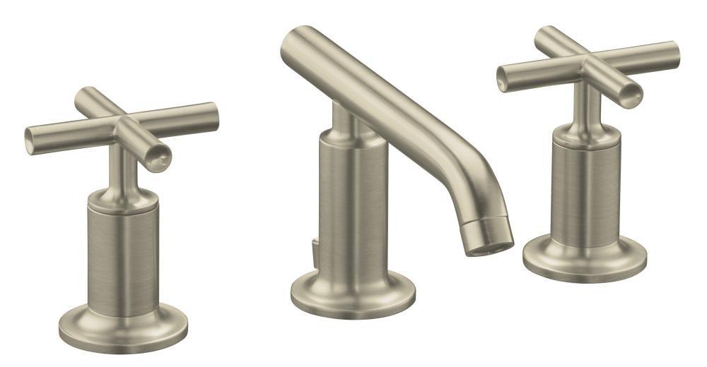 KOHLER Vibrant&reg; Brushed Nickel Two Handle Bathroom Sink Faucet 