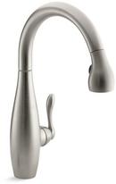 KOHLER Vibrant&reg; Brushed Nickel 3-Hole Pull-Out Kitchen Sink Faucet with Single Lever Handle 