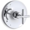 Pressure Balancing Valve Trim with Single Cross Handle in Polished Chrome