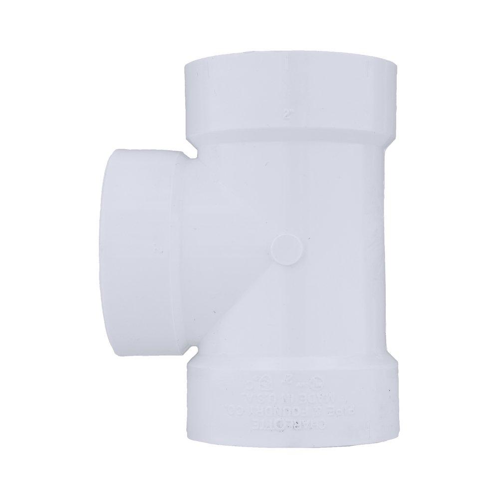 White PVC DWV Cleanout Tee (Without Plug) 
